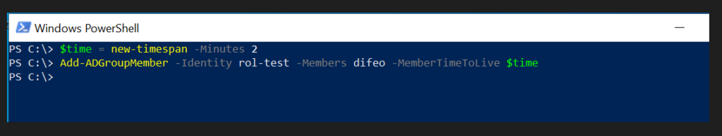Powershell - Add Groupmember with TTL
